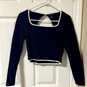 Black Long Sleeve with White Accents